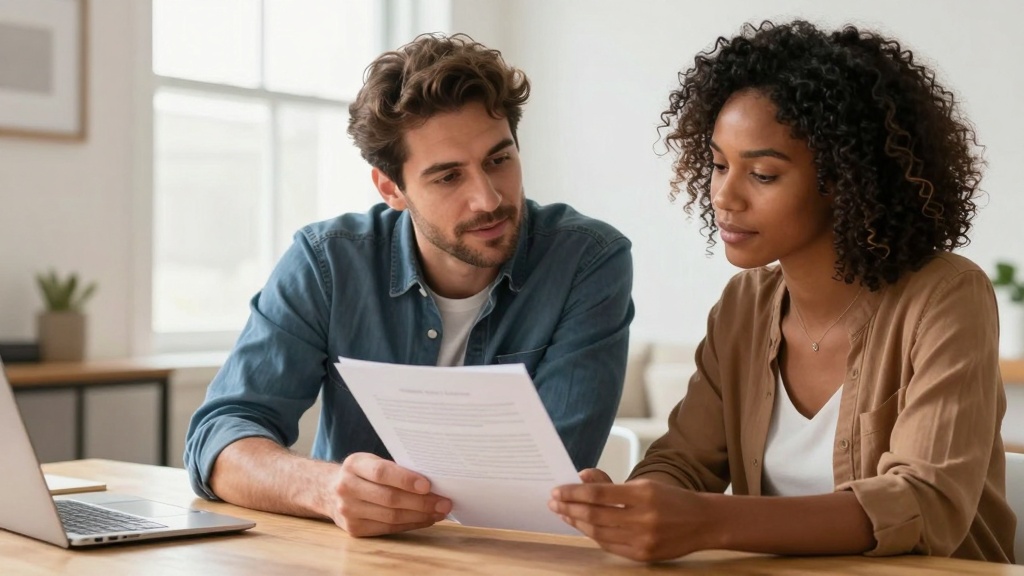 Landlord and tenant reviewing a 30 day notice rental agreement