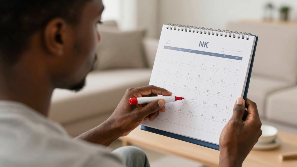 Tenant checking calendar for notice period