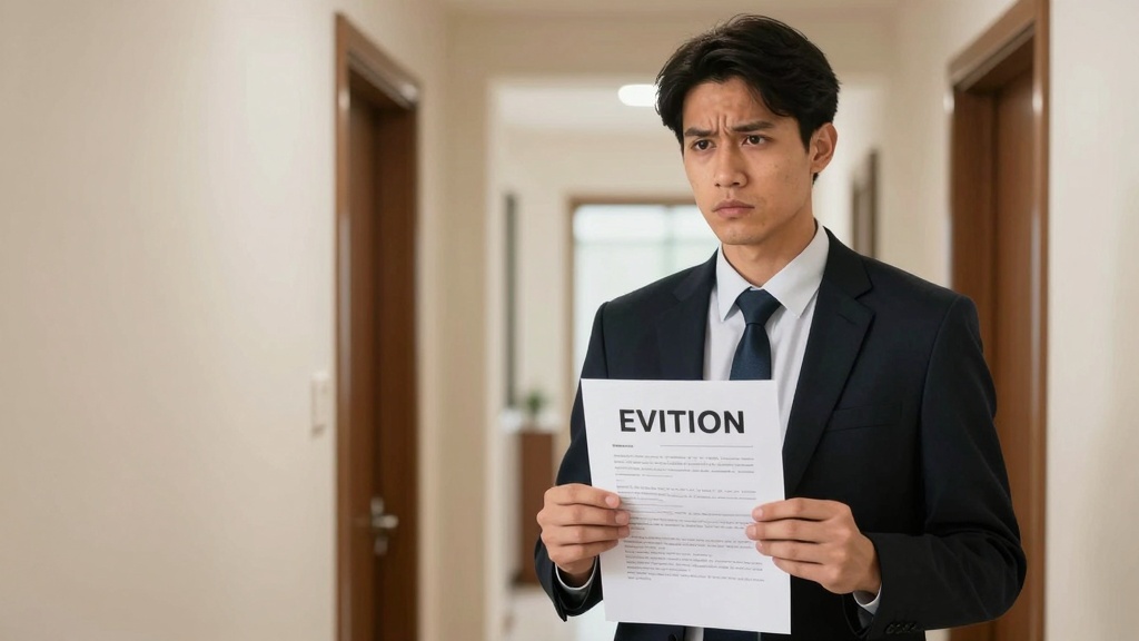Landlord reviewing 5 day eviction notice