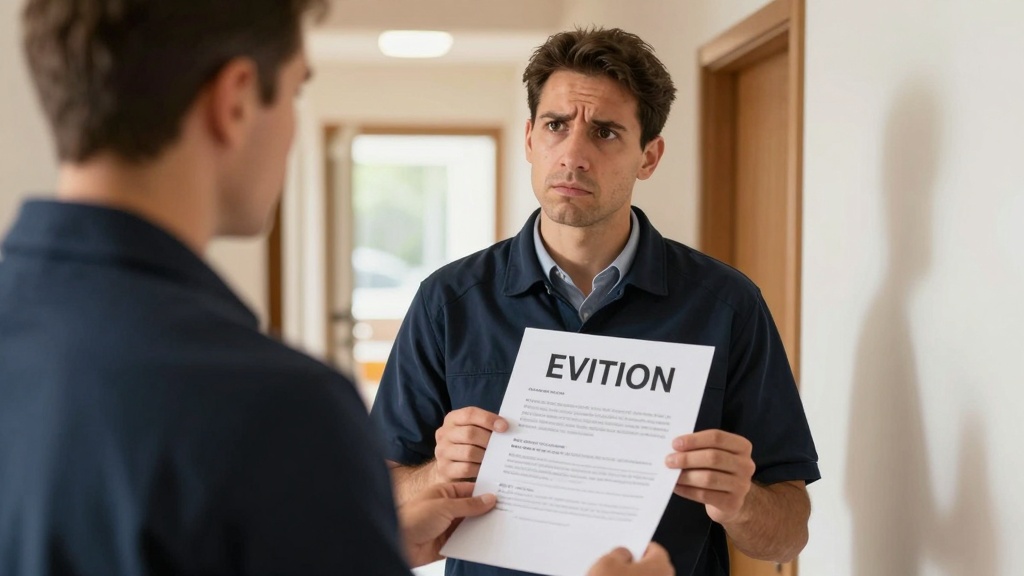 Landlord reviewing 5 day eviction notice