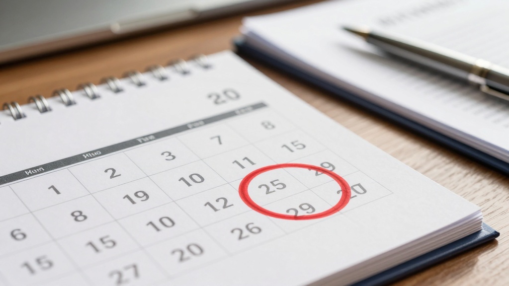 Calendar marking eviction notice deadline