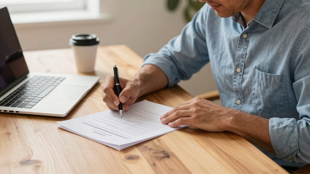 Landlord reviewing 60-day notice to vacate document