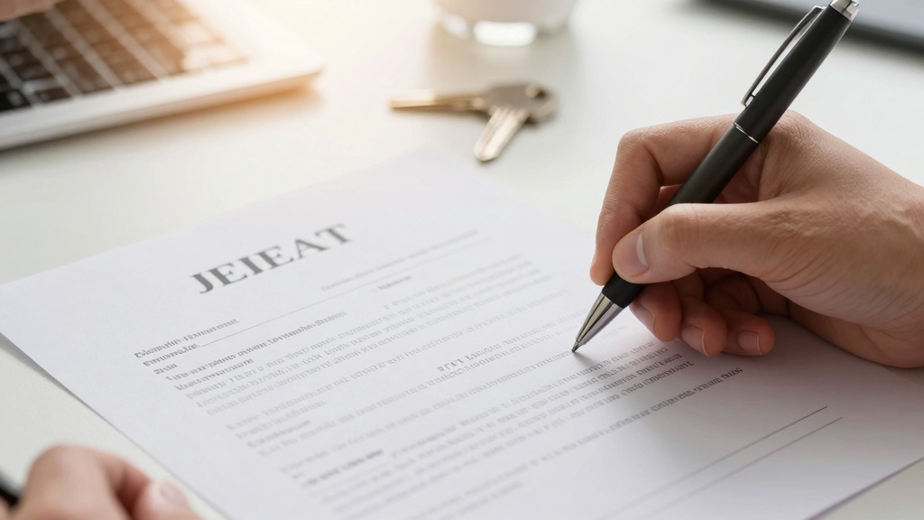 Apartment lease: signing rental contract