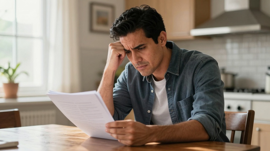 Landlord reviewing eviction documents