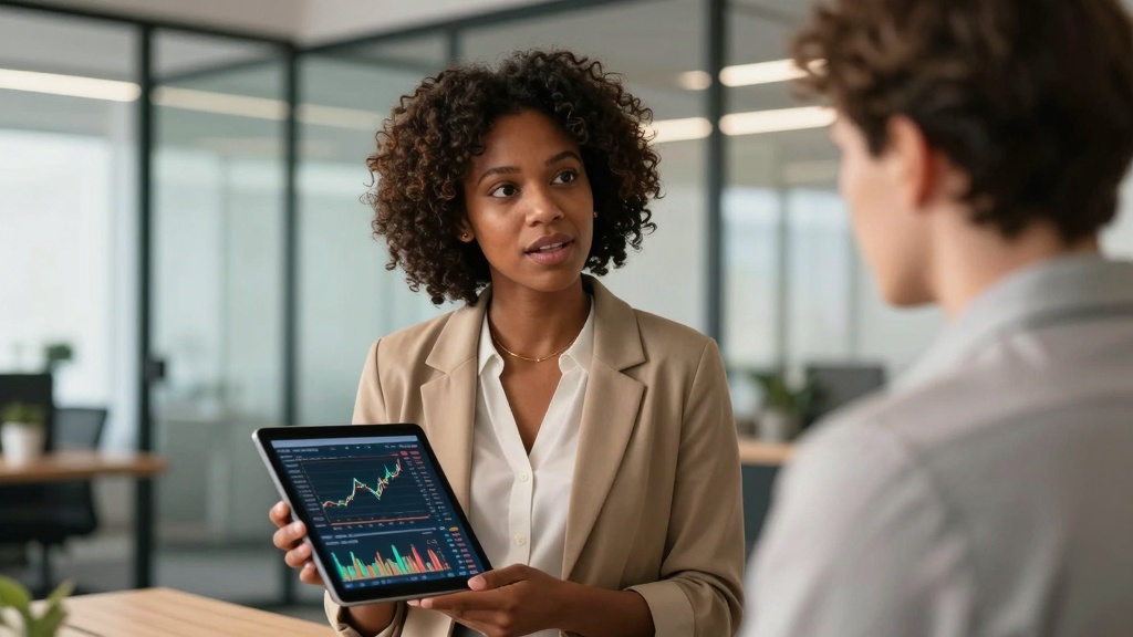 Business owner reviewing financial disclosure data