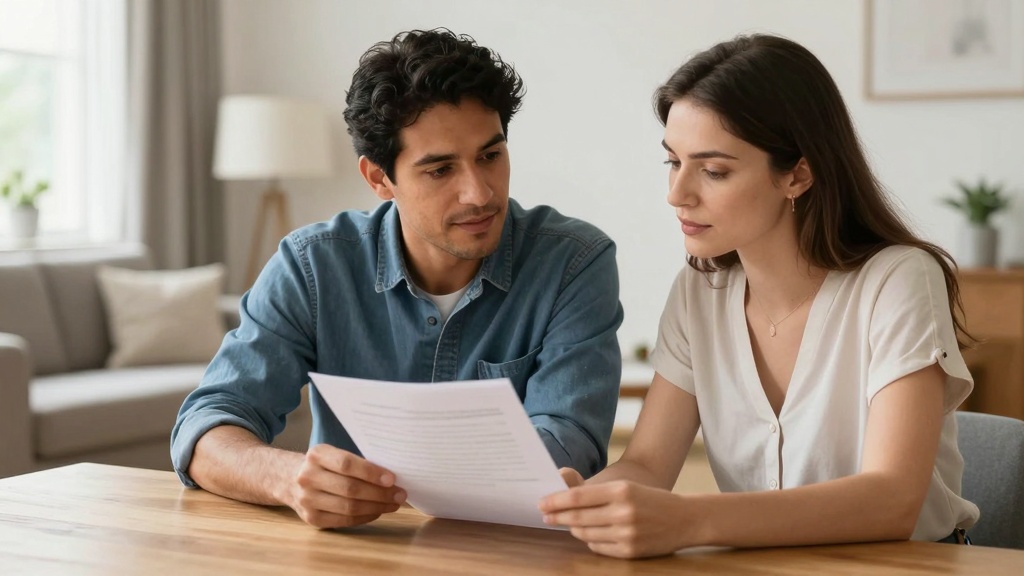 Colorado lease agreement: landlord and tenant reviewing contract