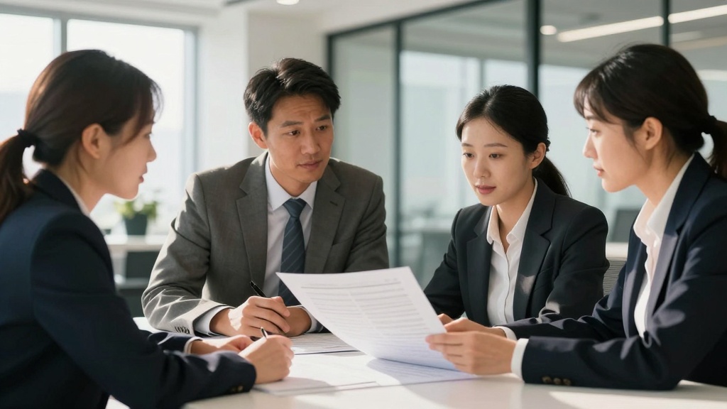 Commercial lease: business team reviewing contract