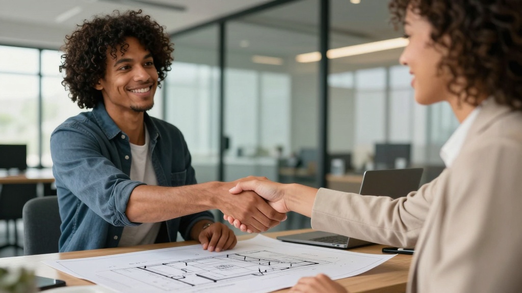 Commercial sublease agreement: business partners shaking hands
