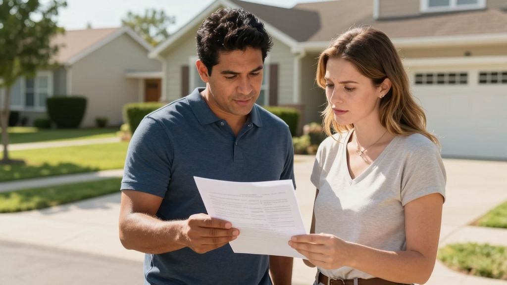 Concrete contract: homeowners reviewing agreement