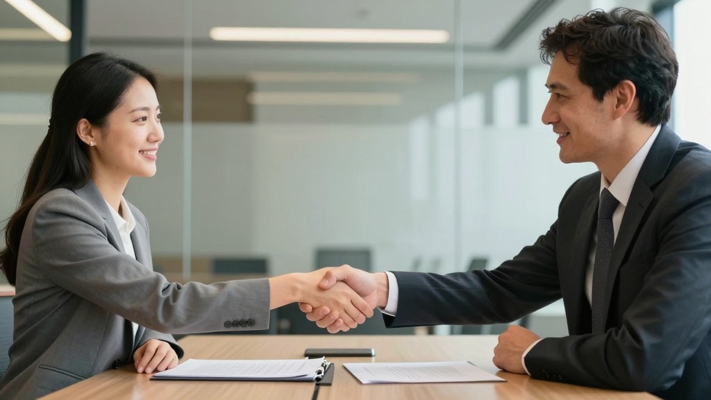 Consulting contract: handshake after signing