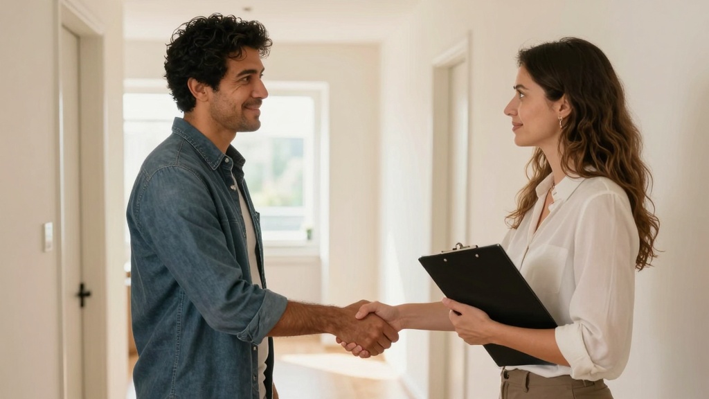 Tenant and landlord conducting final walk-through