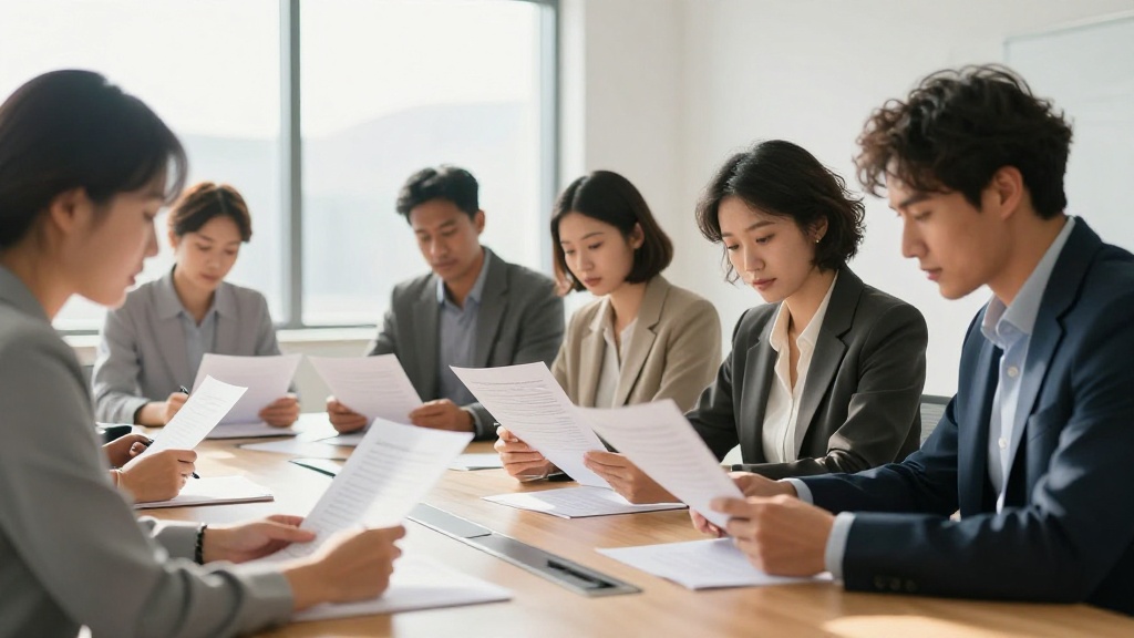 Event contract: team reviewing agreement