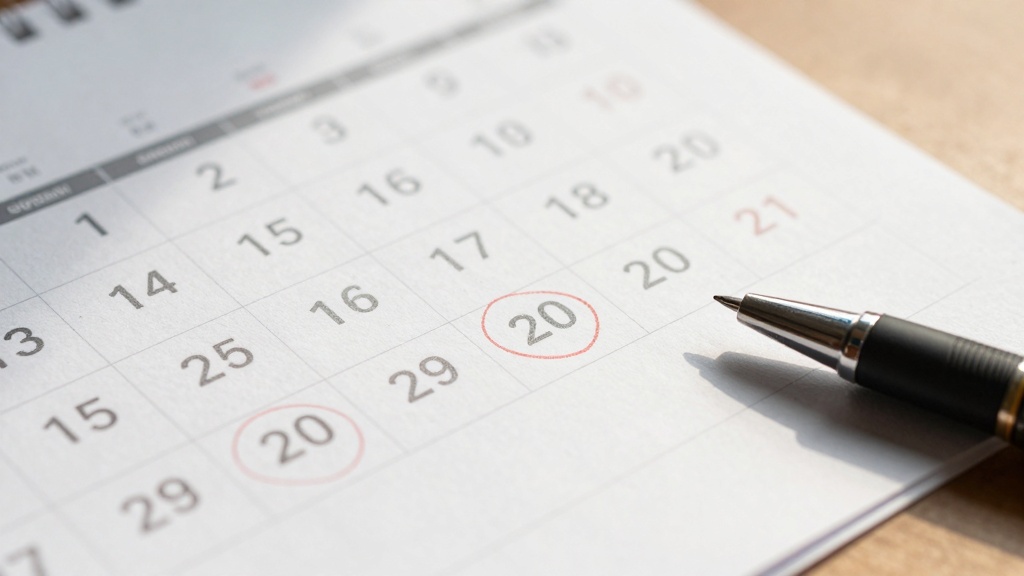 Calendar marking eviction notice waiting periods