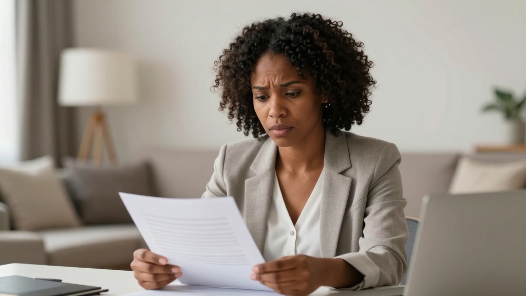 Tenant reviewing legal eviction papers at home