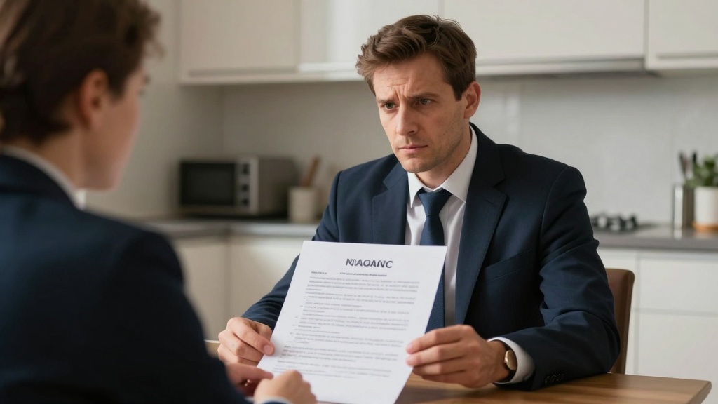 Eviction Notice: Landlord reviewing legal documents