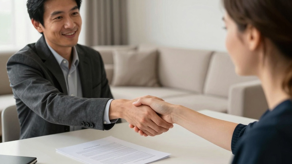 Family members finalizing loan agreement