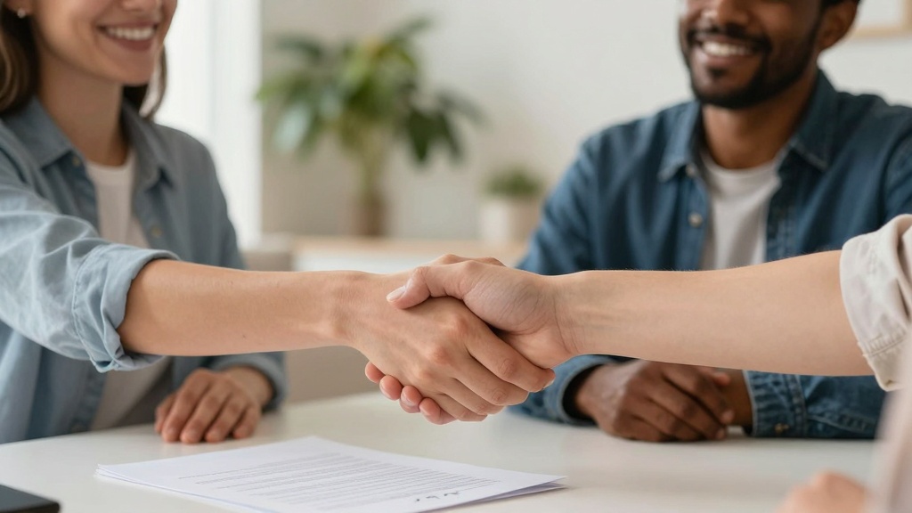 Family members finalizing a loan agreement