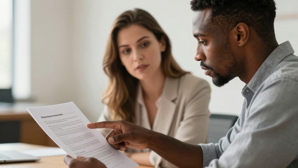 Contractor and client discussing legal terms