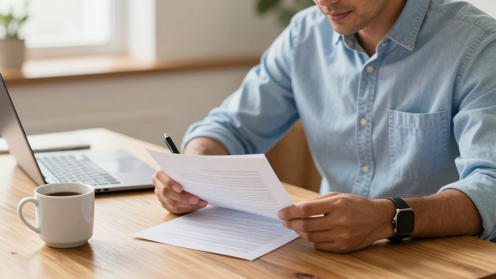 Florida eviction notice: landlord reviewing documents