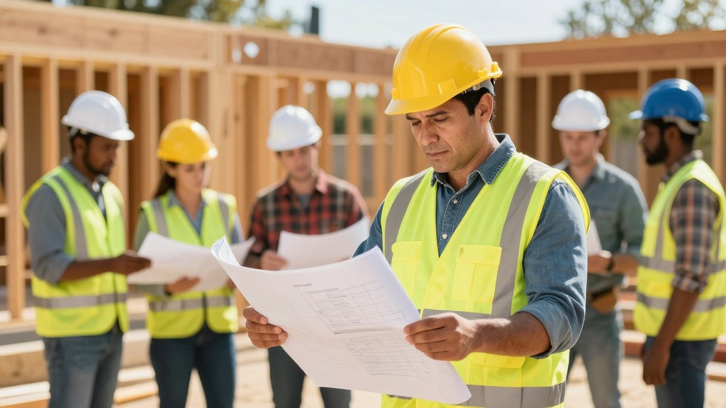 General contractor managing construction site