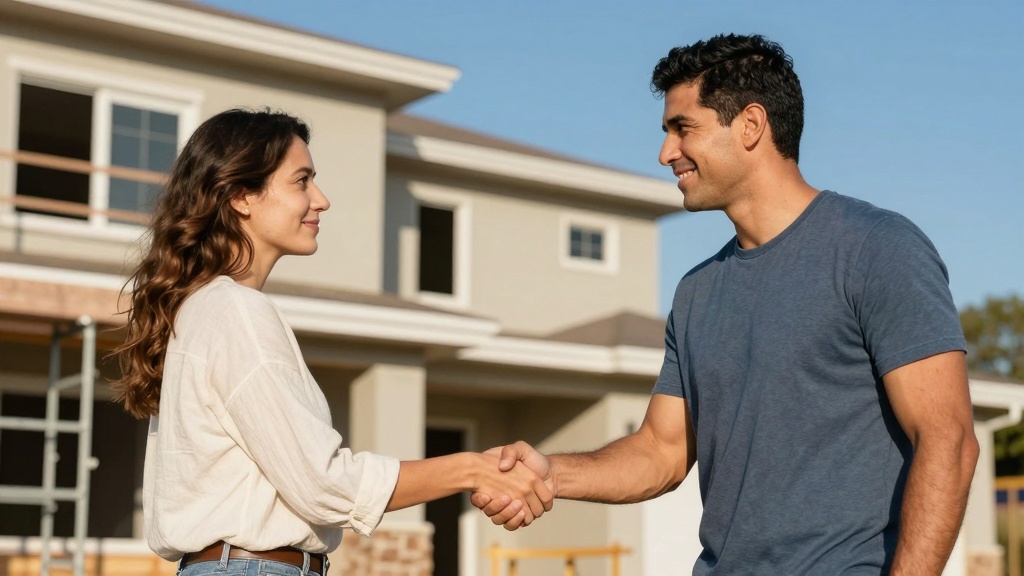 Hiring general contractor handshake