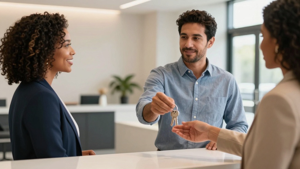 Lease creation steps: key exchange between landlord and tenant