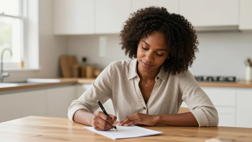 Signing HVAC contract: homeowner finalizing agreement
