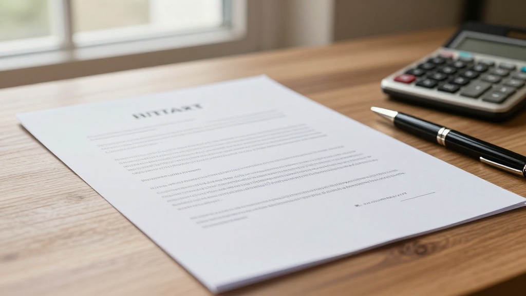 HVAC service contract document on desk