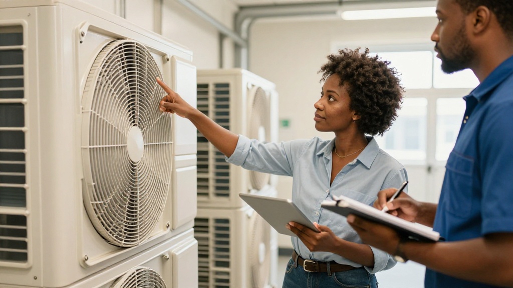 Property manager coordinating HVAC service schedule