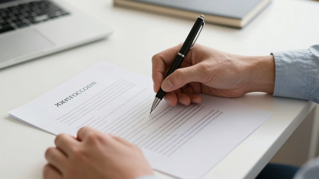 Signing an IOU document