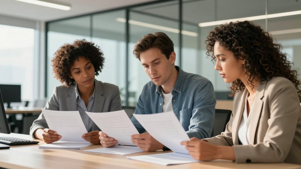 Independent contractor agreement: professionals reviewing contract