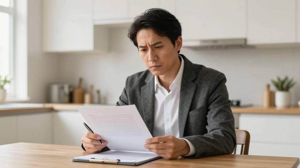 Landlord reviewing eviction notice documents