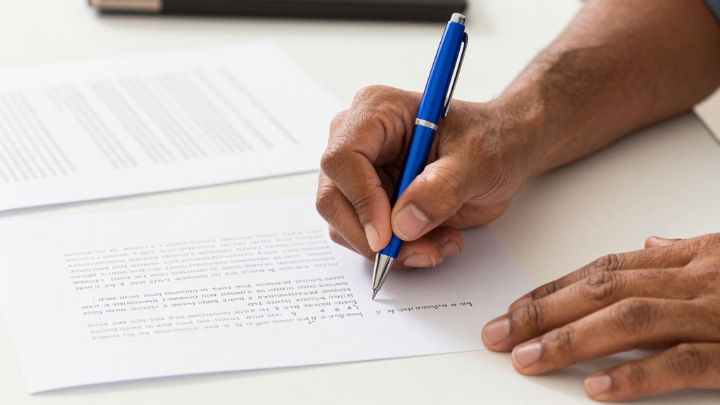 Lease Amendment: Tenant signing the document