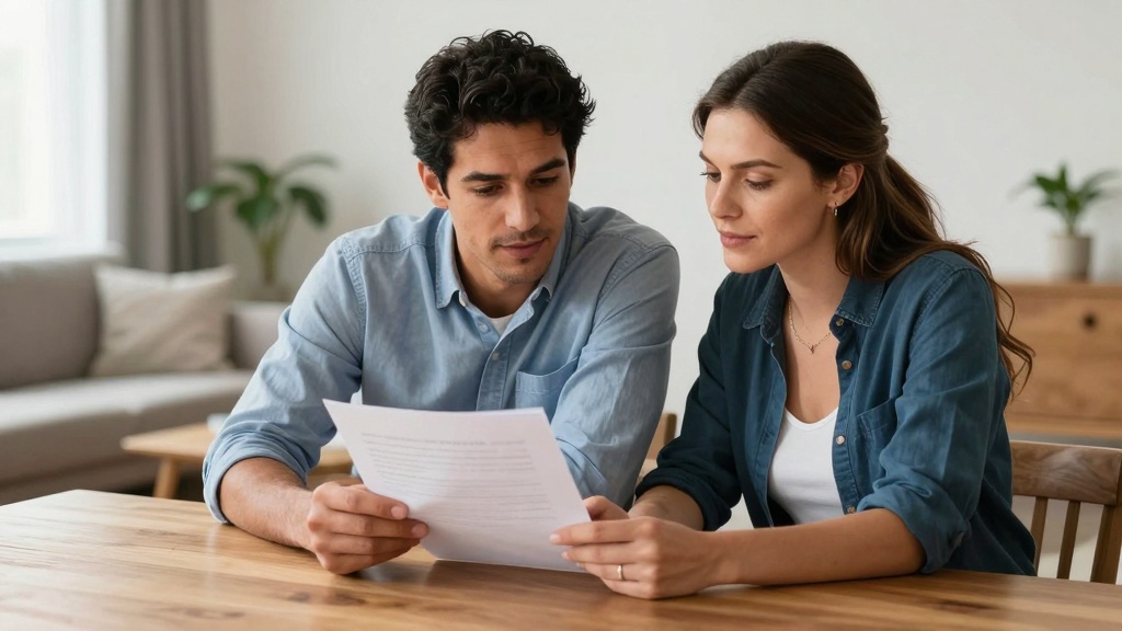 Lease renewal agreement: landlord and tenant reviewing document