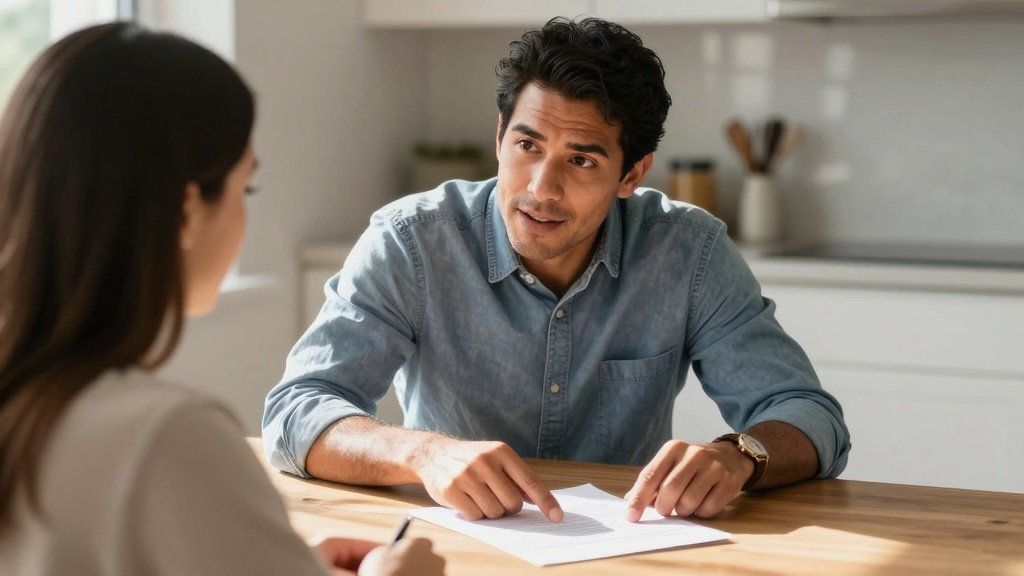 Landlord discussing custom lease terms with tenant