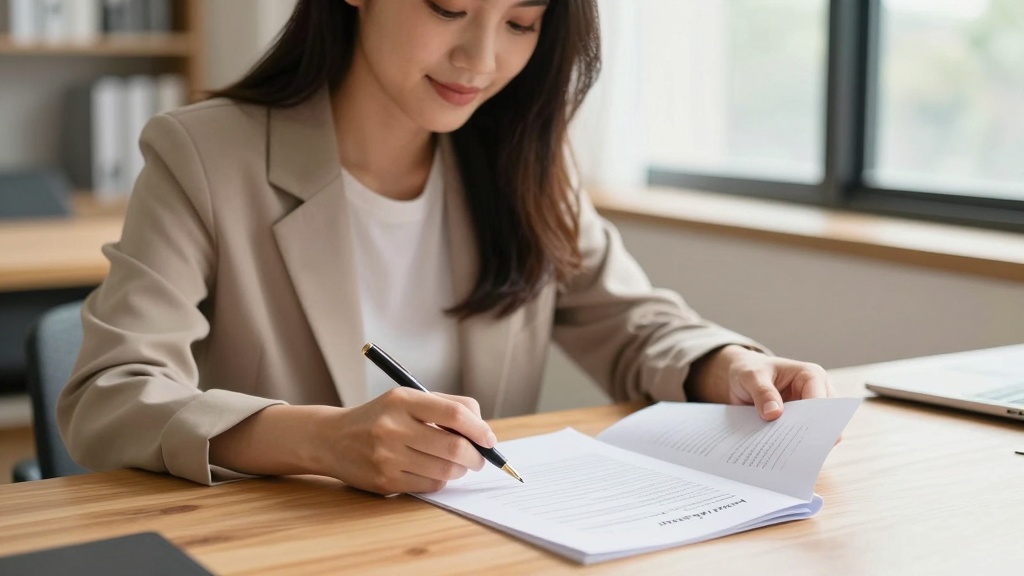 Lease termination: woman reviewing rental contract