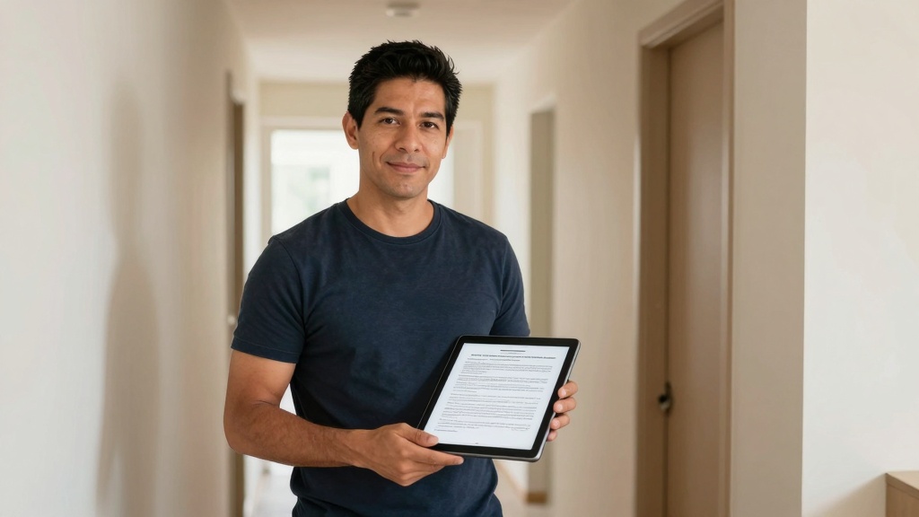 Lease termination: tenant reviewing digital notice