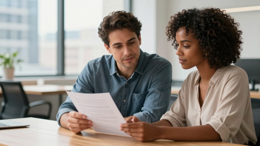 Business owners reviewing LLC loan agreement documents