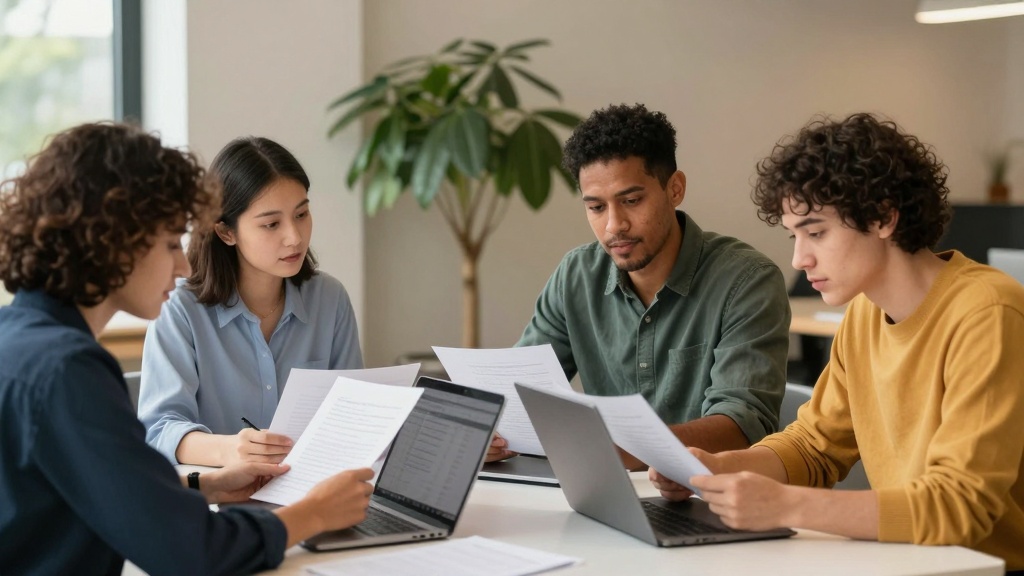 Loan agreement: team reviewing documents