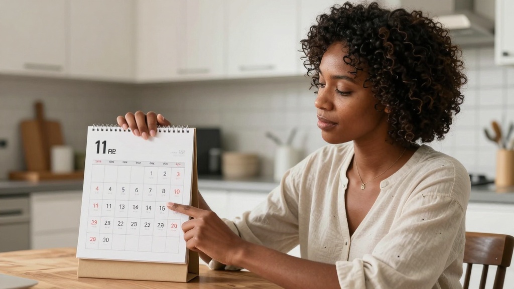 Landlord checking eviction notice timeline on calendar