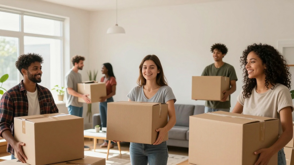 Month-to-month lease: renters moving into a new apartment