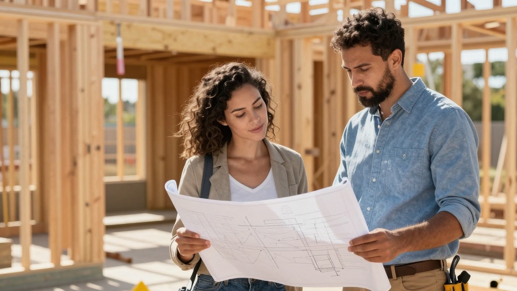New construction contract: couple reviewing plans