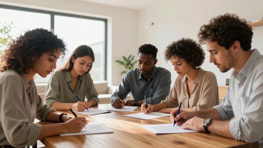 New York lease agreement: people signing rental contract