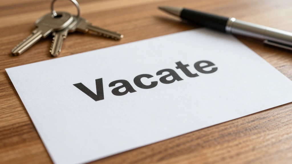 Notice to vacate letter with keys