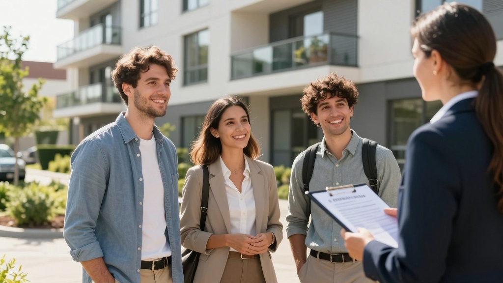 Fair housing: diverse applicants meeting property manager