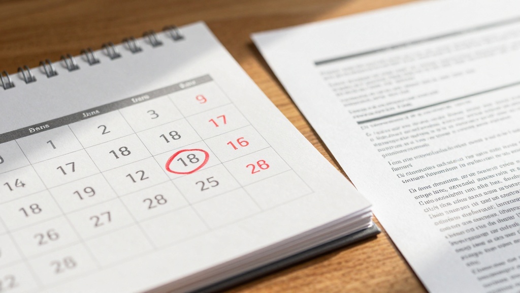 Oregon eviction notice: calendar showing notice periods
