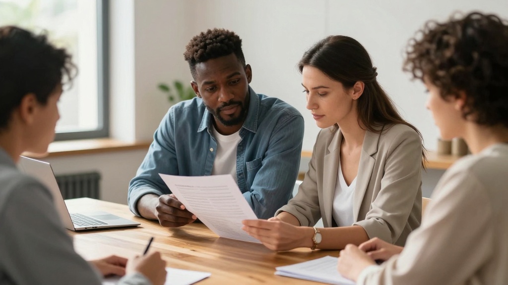Payment agreement contract: professionals reviewing document
