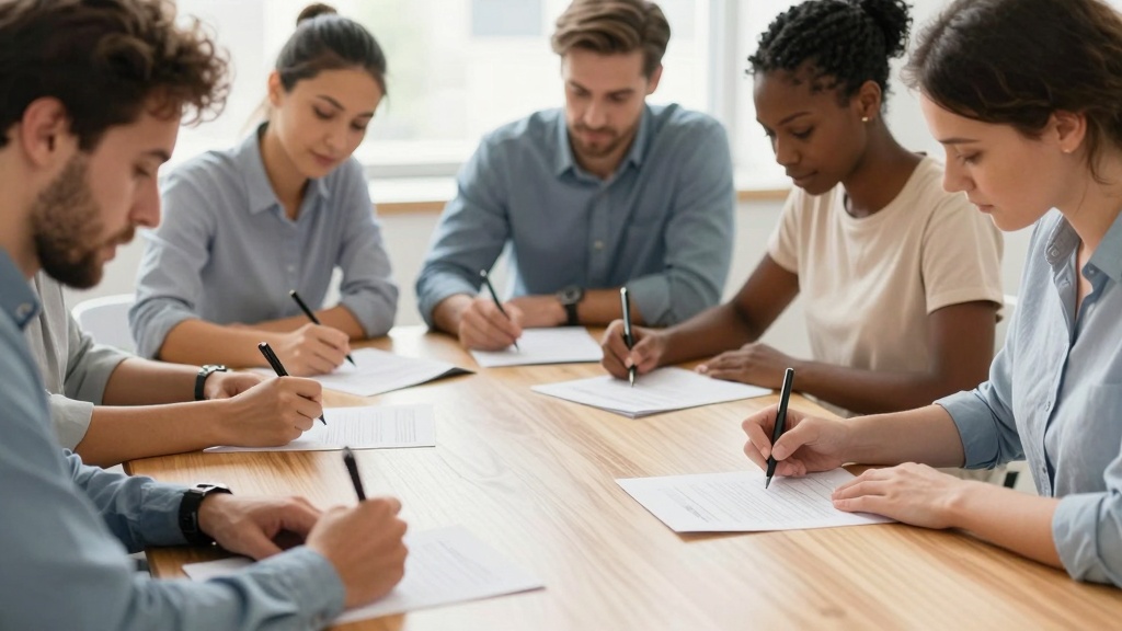 Rent lease agreement: people signing contract