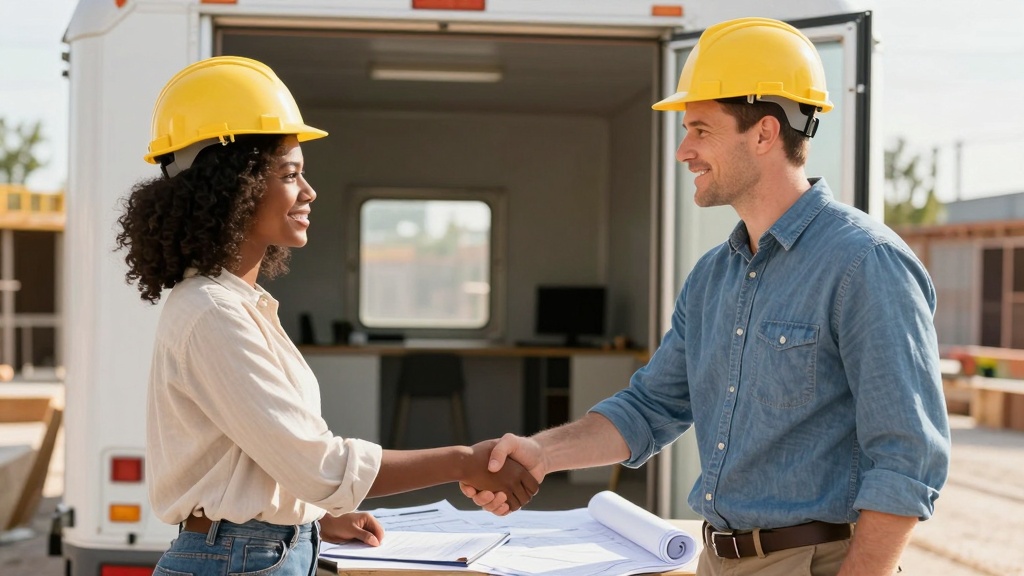 Homeowner and contractor finalizing agreement