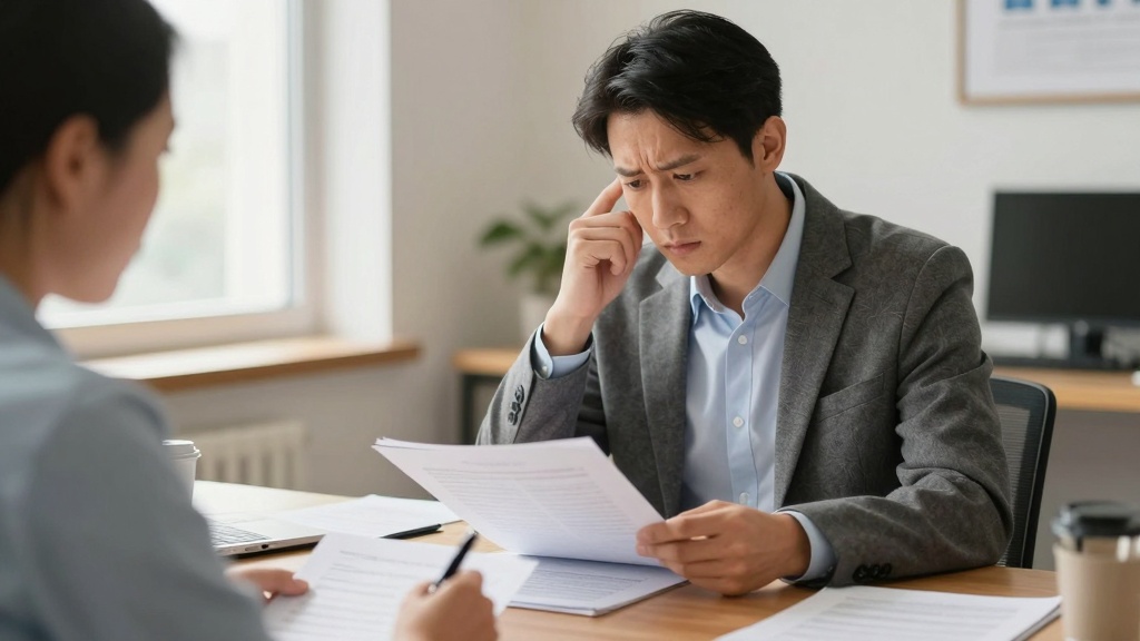 Landlord reviewing eviction notice documents